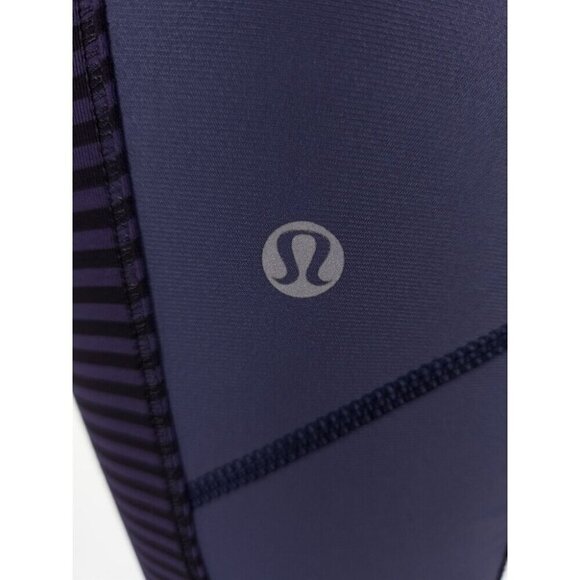 Lululemon Cut The Crop Size 2 1/8 Stripe Cadet Blue - Picture 8 of 9